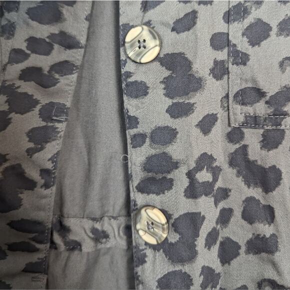 Knox Rose Women's Charcoal Grey Leopard Print Button Utility Jacket Size XS - Picture 5 of 7